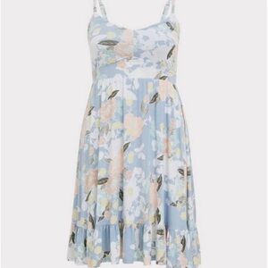 Floral Blue and White Dress